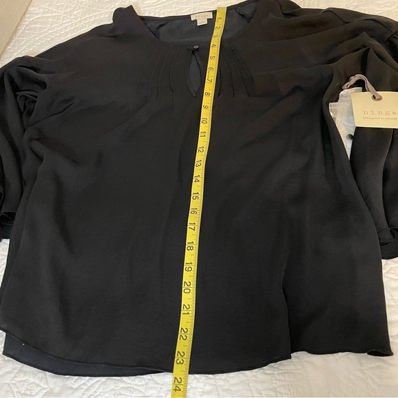 HINGE Black Bell Sleeve Boho Blouse Women’s Size Small 8954 New With Tags - Picture 8 of 8